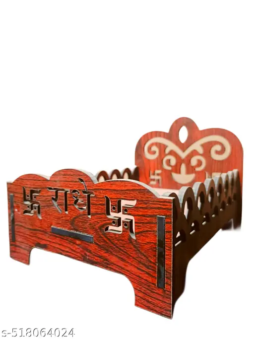 Wood Premium Polished Laddu Gopal Bed Set for Bal Gopal Home Temple | Pooja Room | Wooden Bed for Krishna Idol