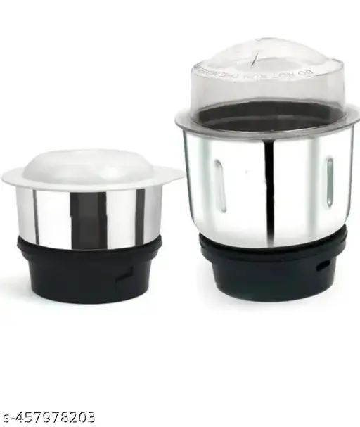 Owo kitchen Mixer Grinder Jar Suitable for all Local & Branded Mixer which comes with 2 Lock & 4 Teeth Coupler, Stainless Steel (250 ml,500 ml)