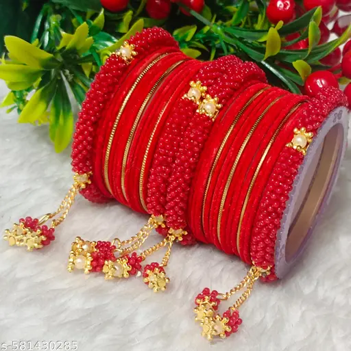 Stylus Golden Red Bangles Set -08