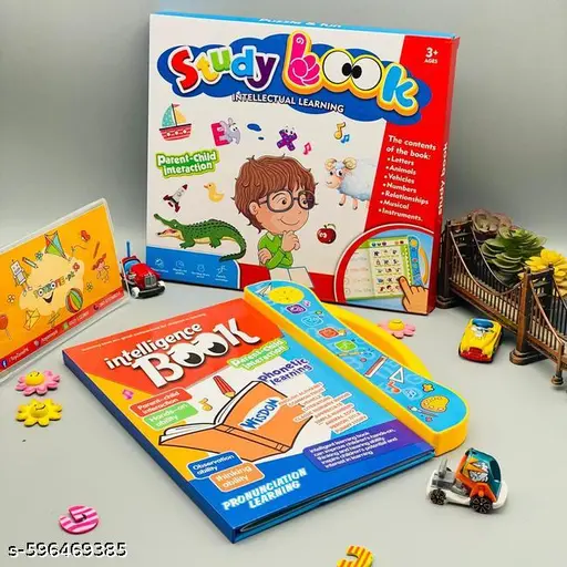 Little Genius Interactive Sound Book with Pen & Eraser | Talking Educational Book for Kids | Learning Alphabets, Numbers, Fruits & More