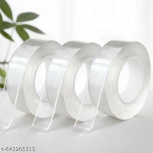 NAREVAL (3 PCS) Double Sided Tape Heavy Duty for Wall, Strong Adhesive Transparent | Multipurpose Mounting Tape for Home, Office & Car Without Peeling Paint Multi-Functional