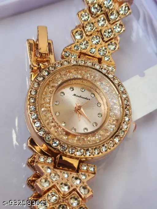 METEOROID Analog Stainless Steel Gold Plated Women’s Watch | Elegant Quartz Wrist Watch for Women & Girls | Stylish Daily Wear & Party Watch