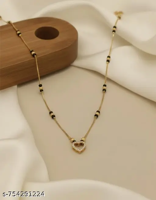 Trendy 1 gram micro gold plated mangalsutra for women