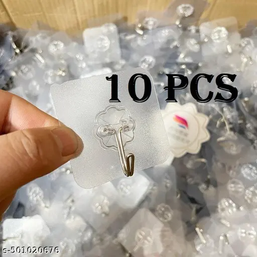 10 PCS Waterproof Sticky Hook on Adhesive Hook Stronger Plastic Wall Hooks Hangers