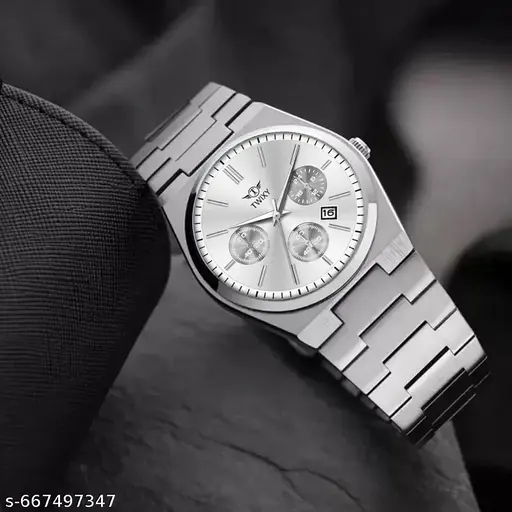 Series Chronograph Silver Date Display Classic Quartz Analog Watch - For Men