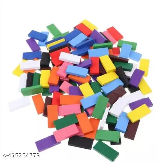 60 PCS Wooden Dominos Blocks Set, Kids Game Educational Play Toy, Domino (Multicolor)