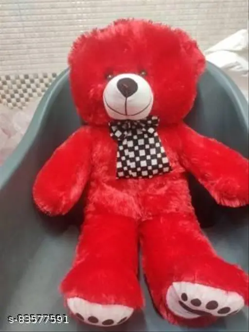 BRITT TEDDYBEAR Cute Bootsy Red 90 Cm 3 feet Huggable And Loveable For Someone Special - 90 cm (Red)