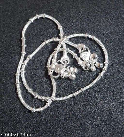 NO1 GUARANTEE ORIGINAL SILVER STYLISH INDIAN CUTE GIRLS ANKLETS
