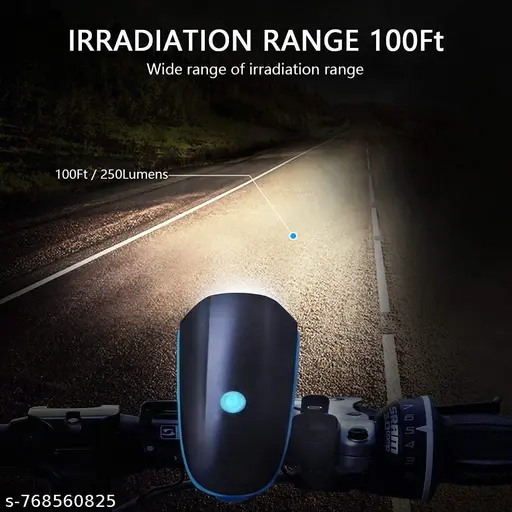 Bicycle 2-in-1 USB Rechargeable Bicycle/Bike Horn LED Front Light (3 modes) (any color )