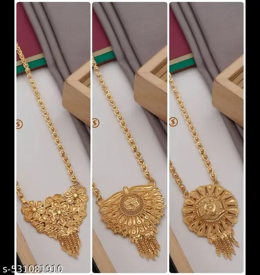 Bhumi  Gold ( Buy 1 Get 2 Free ) Allure Necklace Chain Plated Necklace Chain For Women / Girls