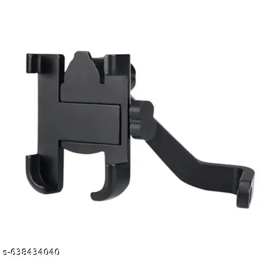 Metal CNC Bike Mount Holder Navigation 360 Degree Rotation Mirror Cradle for All Smartphones Bicycle, Motorcycle, Scooty (Black)