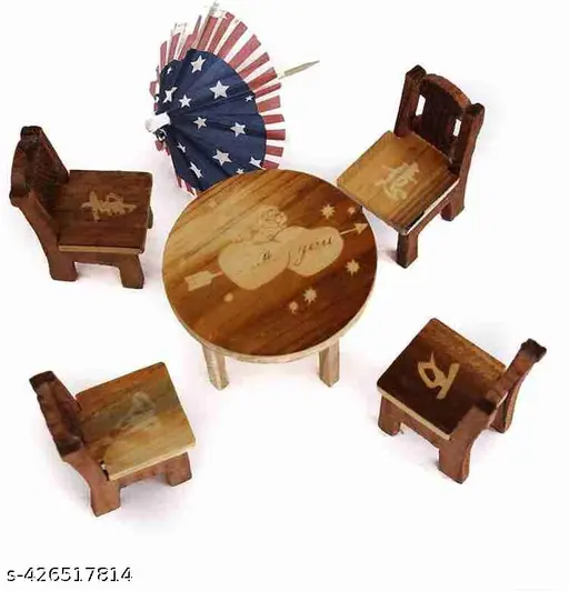 Miniature Dinning table set for showpiece and for kids made from wood