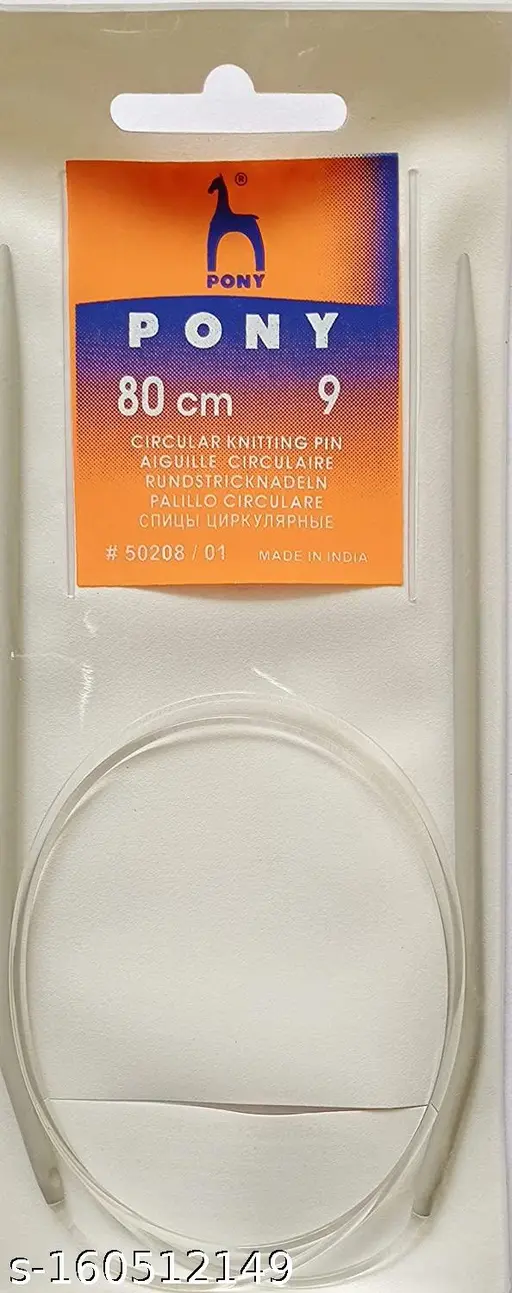 80cm Pony Circular Knitting Needle with Soft Cable Size No. 9 (Dia- 3.75mm) for Larger Knitted Items DIY Crafts Knitting Needlework