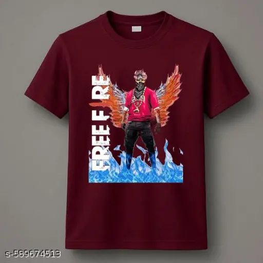 Free Fire Kids Half Tshirt for boys and girls kidsHalf Tshirt Mehroom Colour Half Tshirt Mehroom kids tshirt