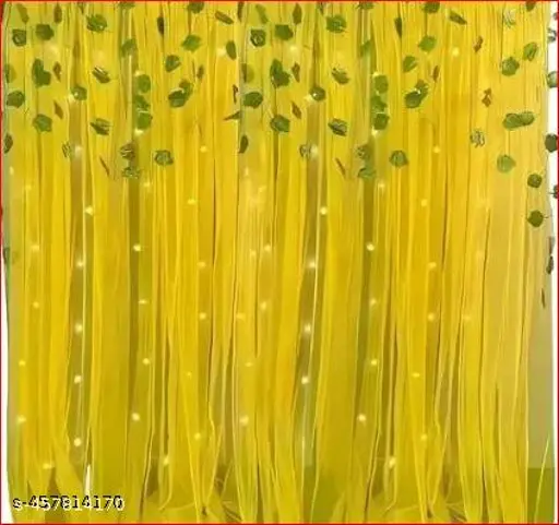 Yellow Backdrop Cloth for Decoration led String Lights Artificial Plant Vines haldi Decoration Items for Marriage Aesthetic Room Decor Items