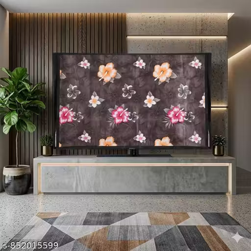 43 Inch Smart LED TV Cover PVC Waterproof and Dustproof Printed With Transparent Polythene Layer Compatible for Sony, Mi, and Samsang Smart LED TV