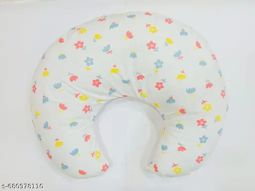 Kin and Tin Cotton Baby Feeding Pillow for Breastfeeding & Bottle Feeding | Soft Newborn Nursing Support Cushion with Removable Cover