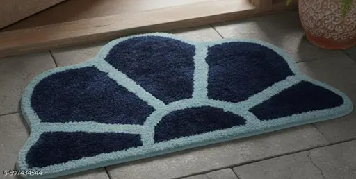 Flower shaped Micro-fiber Mat for Daily use | Soft & Absorbent Floor Mat | Washable Decorative Rug | Comfortable mat | Size: 70x40 Cm