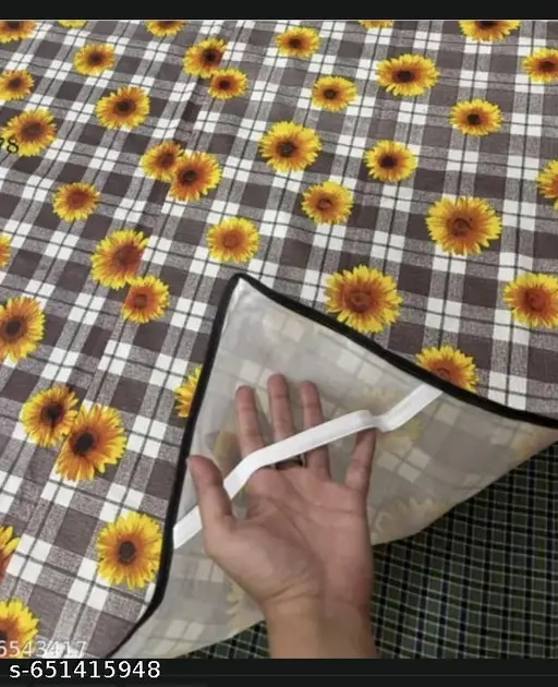 Fancy Sun Flower Printed Waterproof Bedsheet/Mattress Protector/Dry bedsheet/Fitted Bedsheet/Elastic.