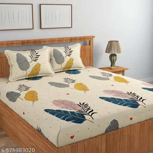 360° Elastic Fitted Double Bedsheet | Soft Microfiber | 72x78 Inch | With 2 Pillow Covers | Queen Size Bed Sheet