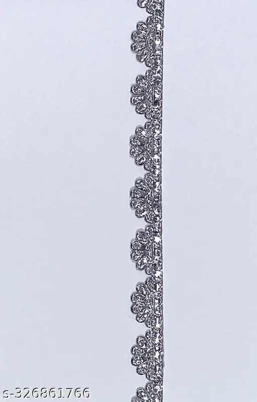 1/2" silver CD, semi flower cutwork lace - 18mtr