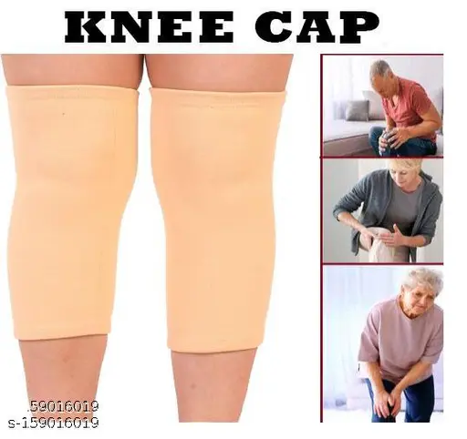 Stretchable Knee Support, Breathable Fabric, Uniform Compression, Relieves Muscle Pain, Joint Pain, Injury Recovery, For Workout, Running, For Men & Women, Knee Cap, Large, Biege Pack of 2