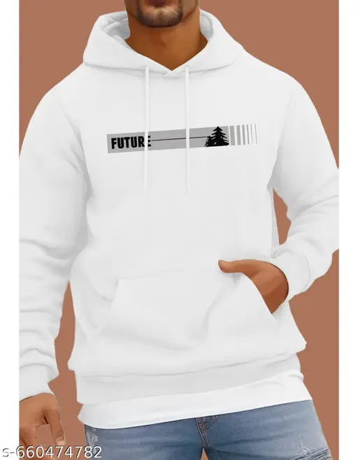 BLISSBELL Winter Stylish Text Printed Casual Hoodie Sweatshirt with Front Pocket for Men & Women
