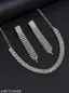 American Diamond Necklace Set for Women | Silver Plated Party Wear Necklace with Long Earrings | Wedding & Reception Jewellery Set
