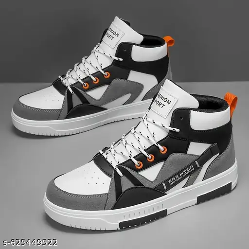 stylish casual boot shoes for men | walking shoes for men | premium quality shoes | retro sneakers boot shoes for men grey white shoes