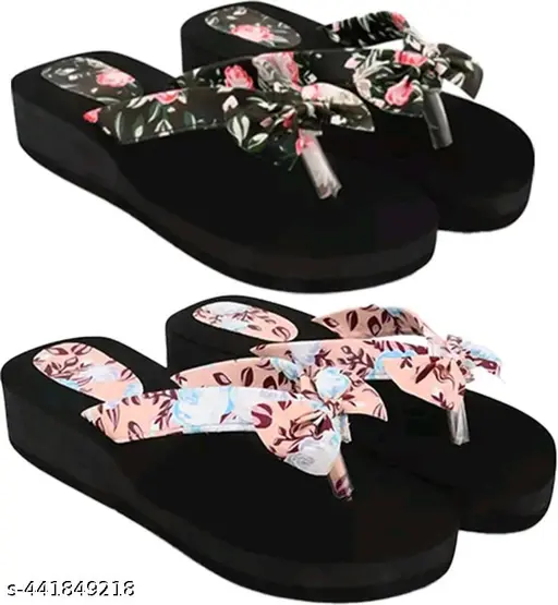 Comfortable Stylish Attractive Fancy Latest Heel Daily Use Wear Slippers Sandals And Flip Flops For Women & Girl