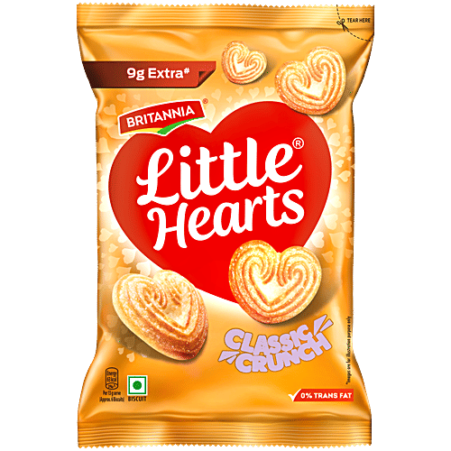 Britannia Little Hearts Classic Crunch Biscuits, 79 g