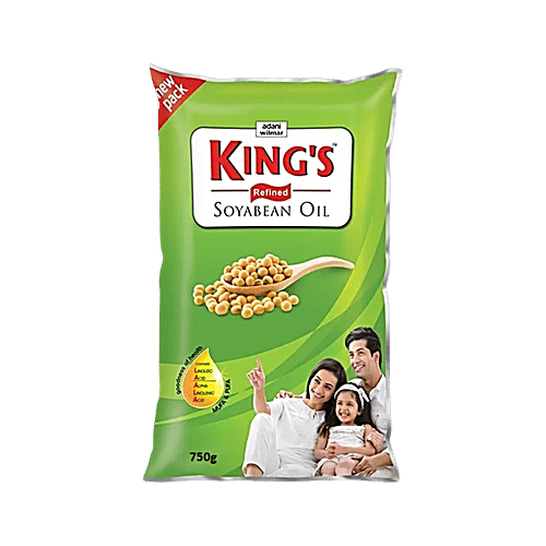 Kings Refined Soyabean Oil, 750 g Pouch