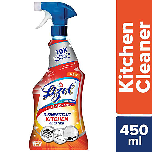 Lizol Disinfectant Kitchen Cleaner - Orange Burst, 450 ml