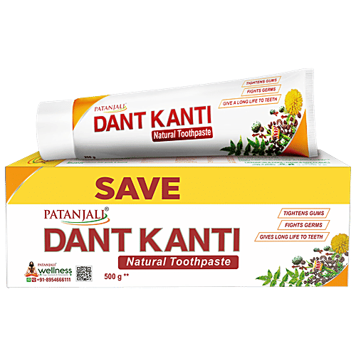 Patanjali Dant Kanti Natural Toothpaste, 500 g Tube