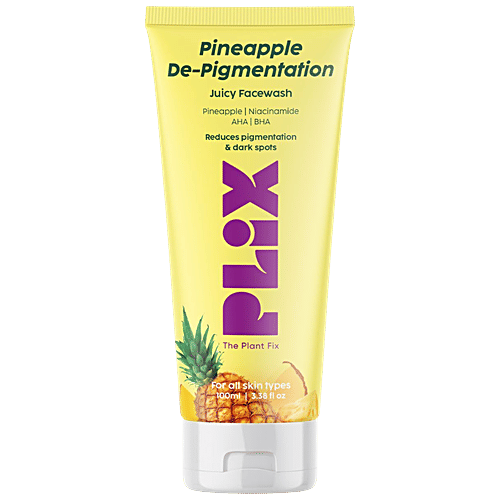Plix Pineapple De-Pigmentation Juicy Face Wash - With Niacinamide & AHA & BHA, 100 ml
