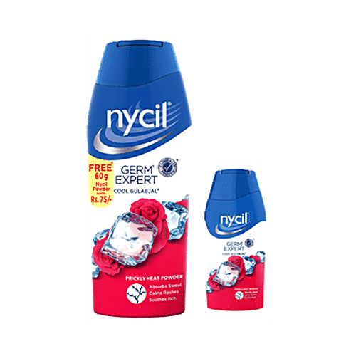 Nycil Germ Expert Cool Herbal Talcum Powder with Free 60 g Pack