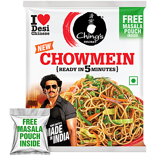 Ching's Secret Chowmein Noodles, 140 g (With Free Masala Pouch)