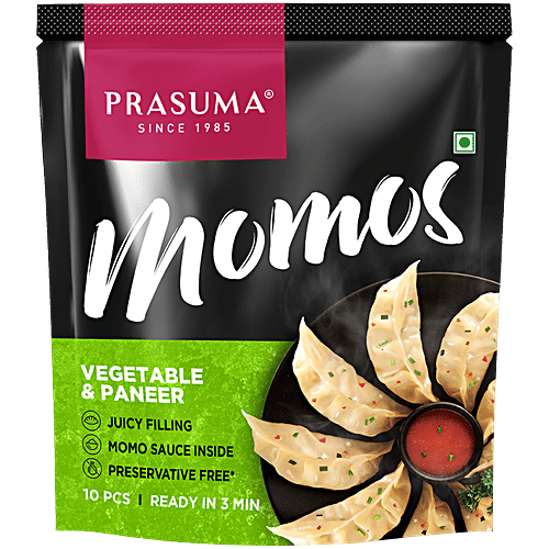Prasuma Vegetable & Paneer Momos, 10 pcs