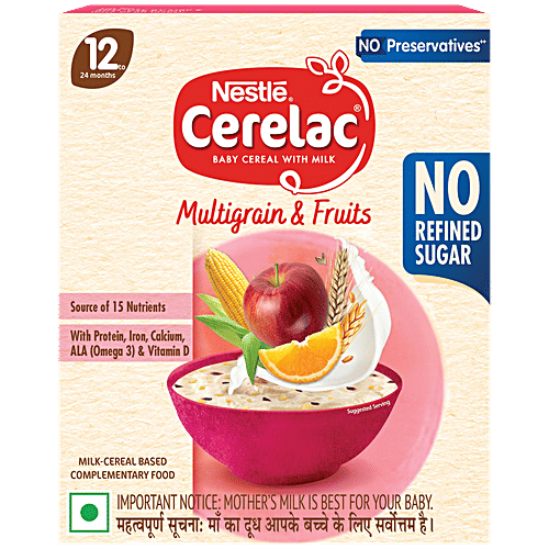 Nestle Cerelac Multigrain & Fruits Baby Cereal With Milk - 12 To 24 Months, 300 g