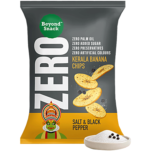 Beyond Snack Zero Salt & Black Pepper Kerala Banana Chips, 50 g