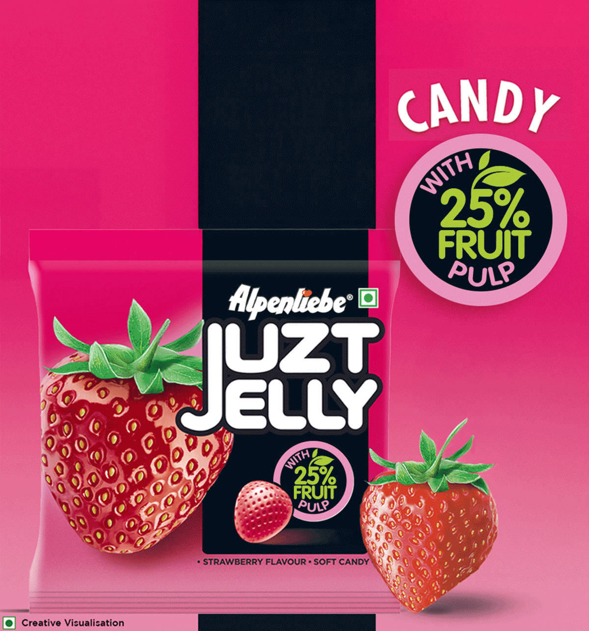 Alpenliebe Juzt Jelly - Strawberry Flavour Jelly Candy
